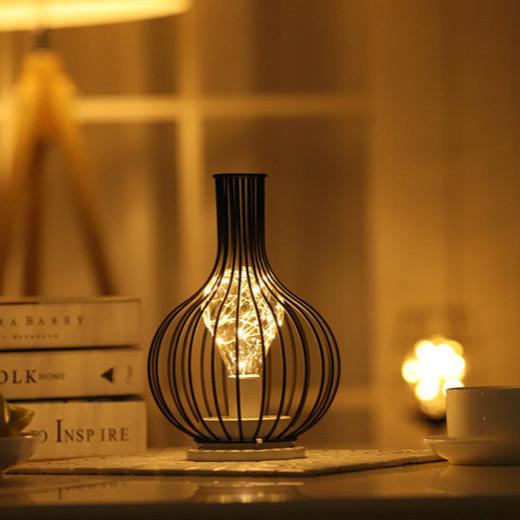 SparkleSpirit™ Table Light Wine Flask Black Yellow