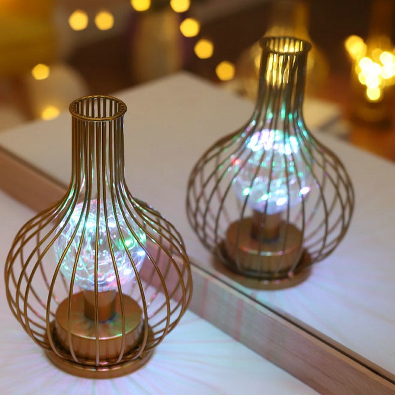 SparkleSpirit™ Table Light Wine Flask Gold Multicolor