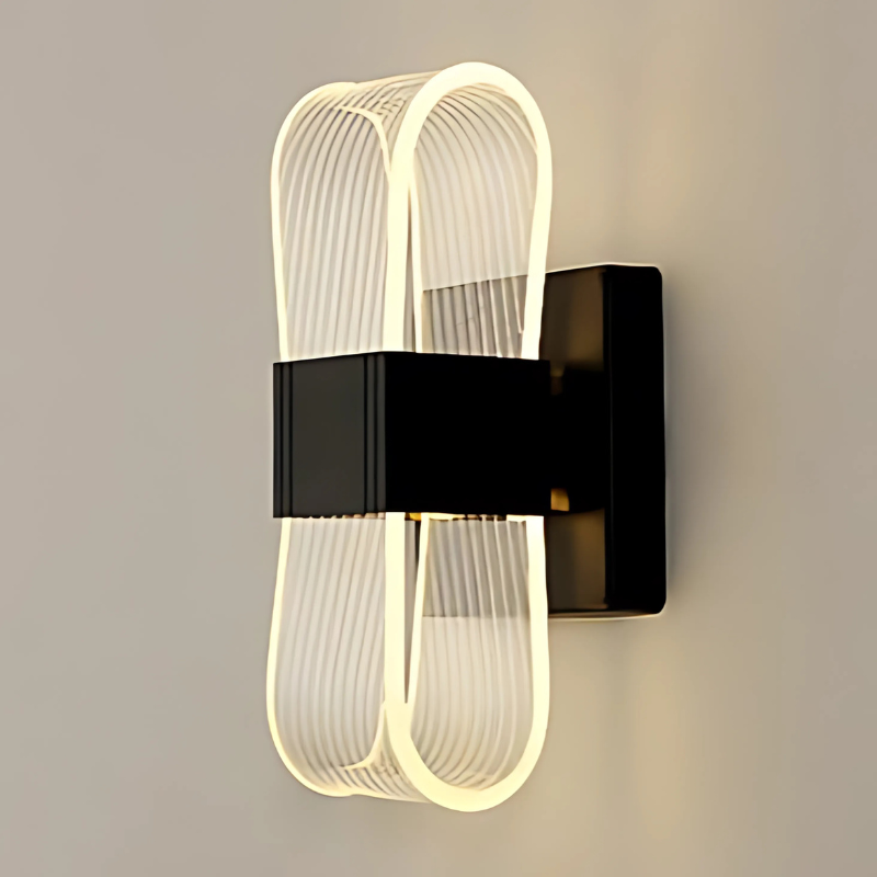 Lustrous Loop™ Wall Light Black B Tri-White Tunable