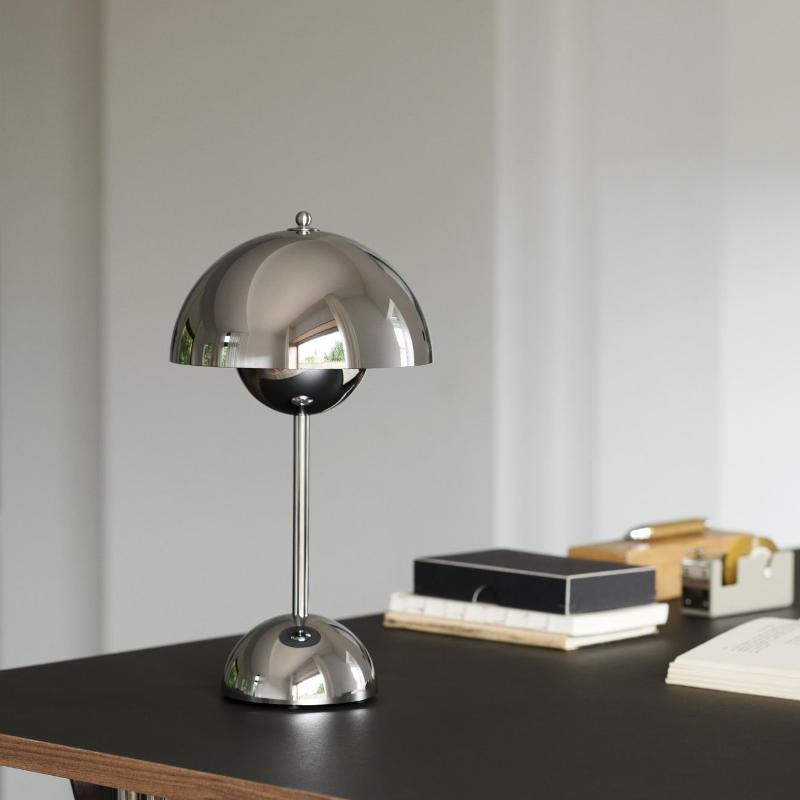 LumiBloom™ Portable Flowerpot Table Lamp Chrome Plated