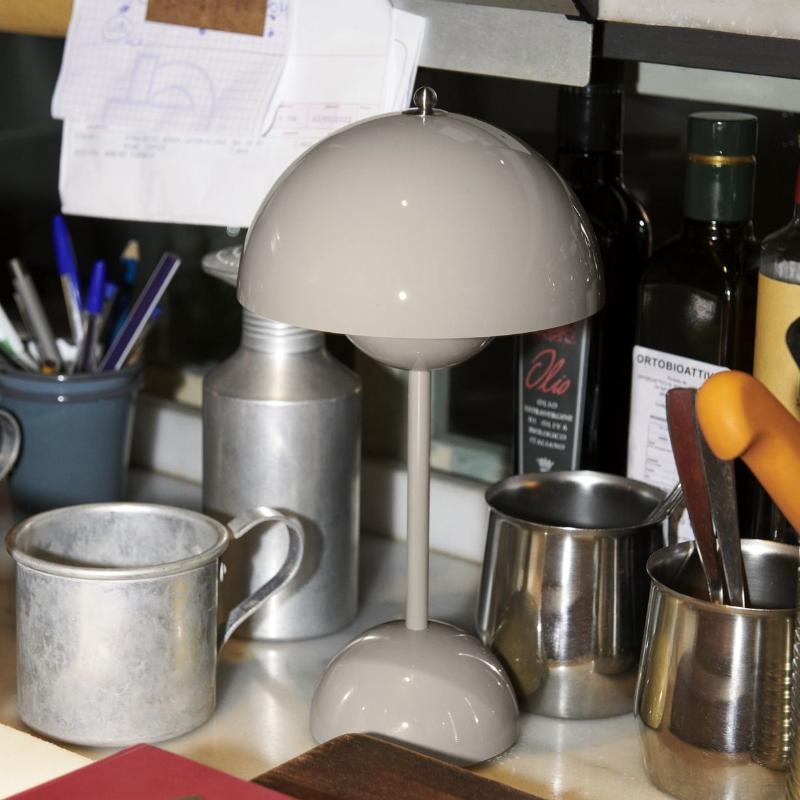 LumiBloom™ Portable Flowerpot Table Lamp Grey beige