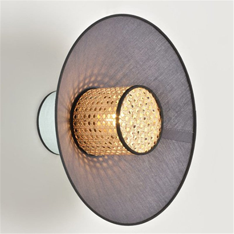 Shanghai Shade™ Wall Lamp Grey Disc with Sky Back