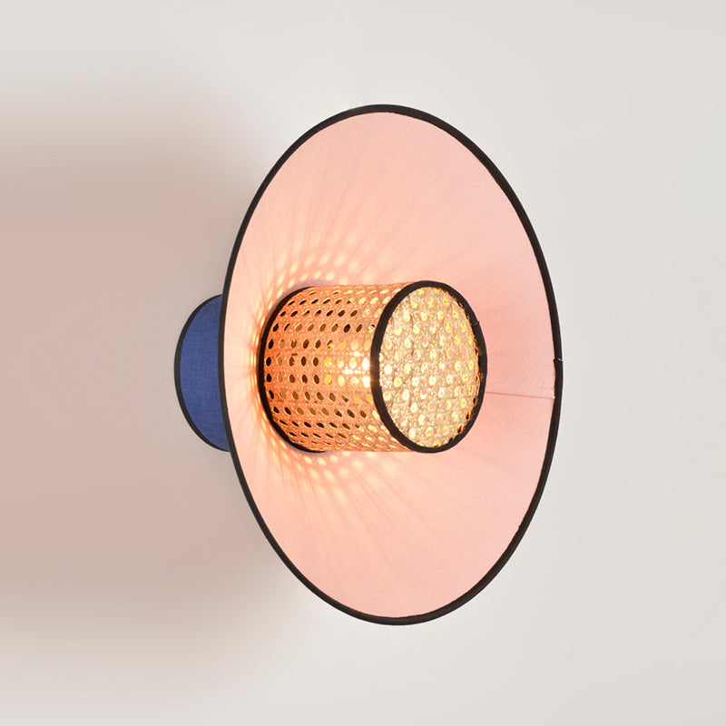 Shanghai Shade™ Wall Lamp Nude Disc with Blue Back
