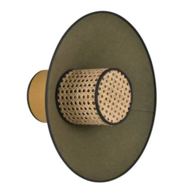 Shanghai Shade™ Wall Lamp Olive Disc with Yellow Back