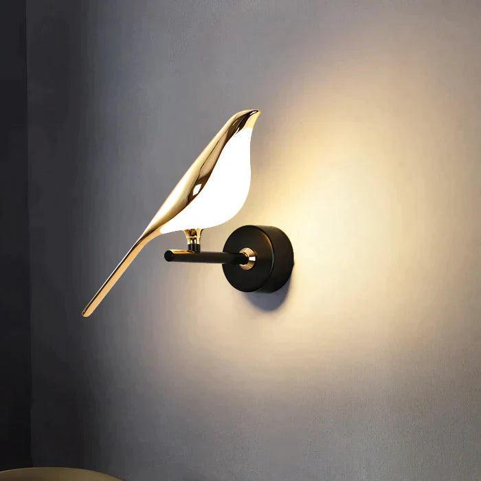 BirdieBliss™ Wall Lamp Single Bird Black