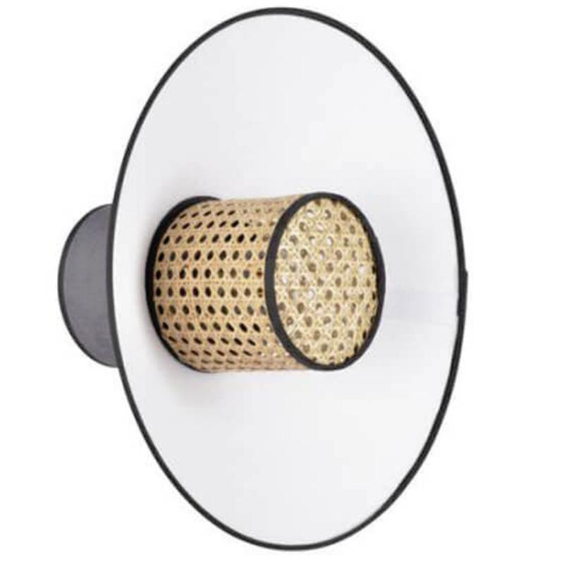 Shanghai Shade™ Wall Lamp White Disc with Grey Back