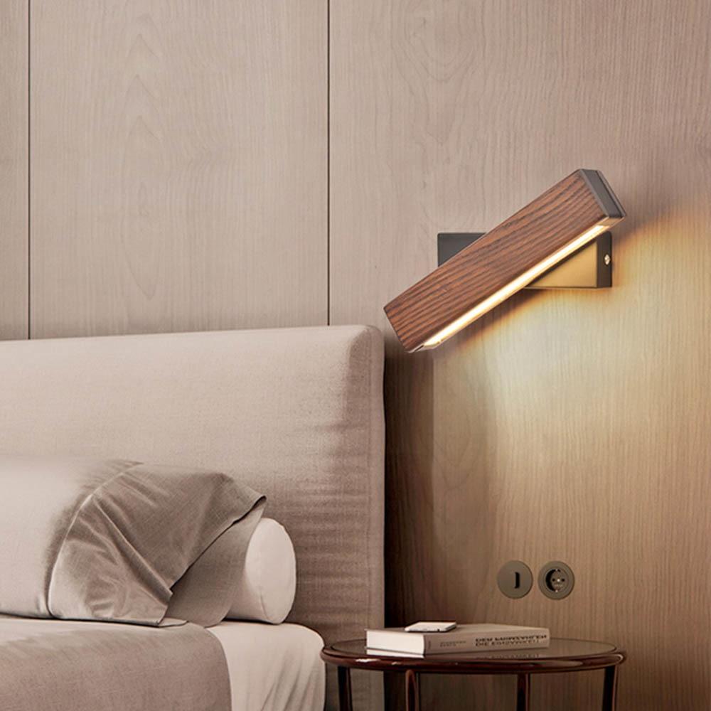 WoodSpin Glow™ Wall Light Dark Wood Black Large - 31 x 5 cm