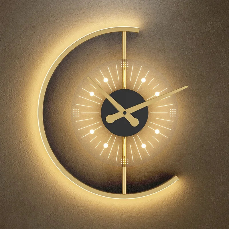 Quantum Arc™ LED Clock Wall Light Gold Tri-White Tunable