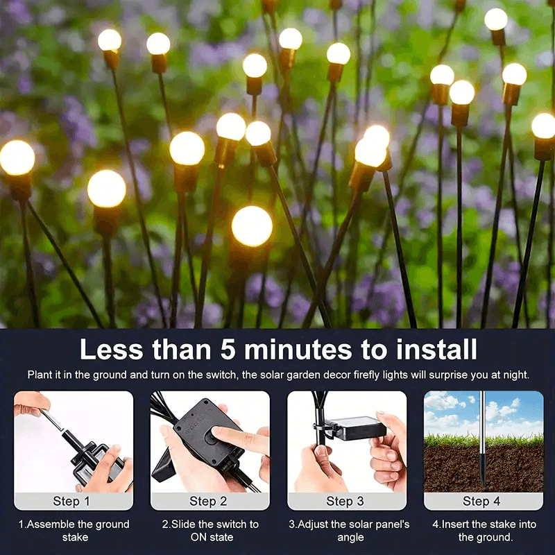 Solar Firefly Garden LED Lamp Decoration