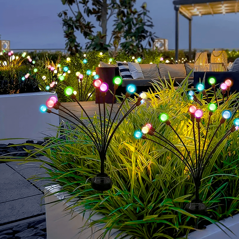 Solar Firefly Garden LED Lamp Decoration 4 packs of 8 colorful lights