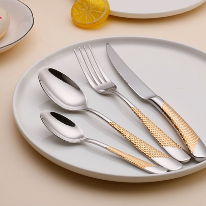 Royal Gold/Silver Plated Flatware Set