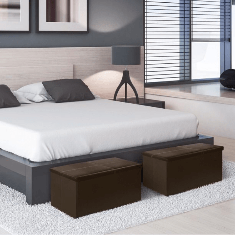 30" Folding Storage Ottoman Bench