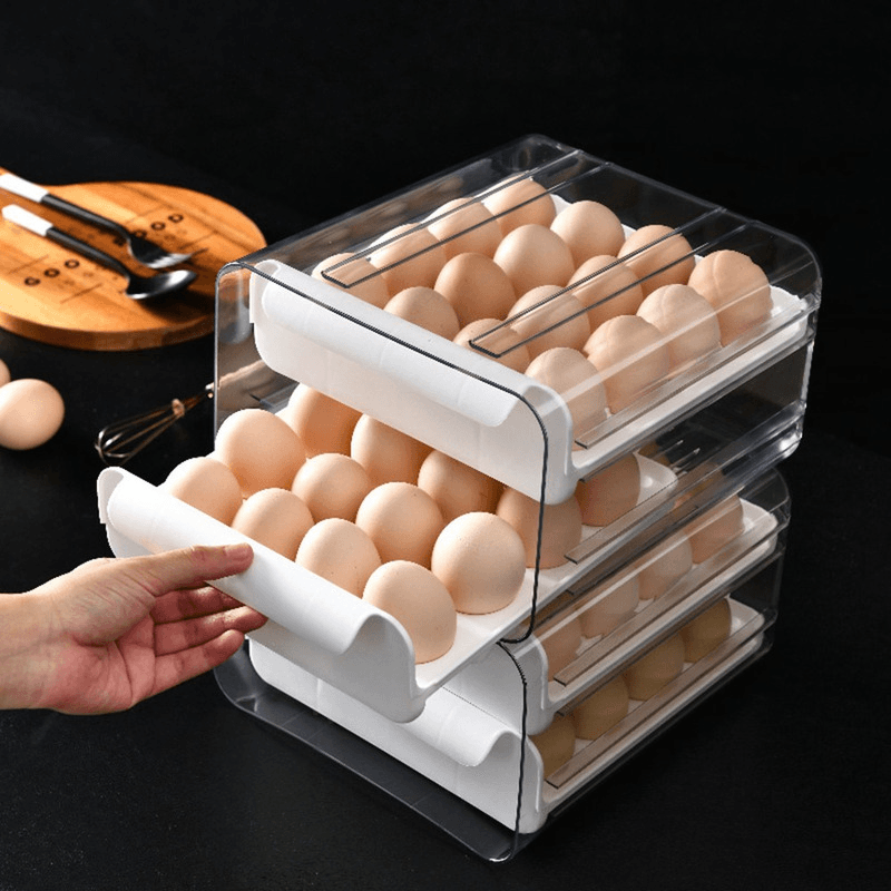 32 Grid Drawer Type Egg Storage Box White