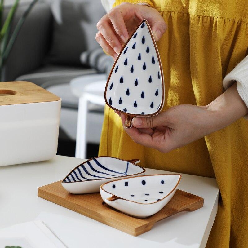 BluePearl Hand Painted Ceramic Serving Platters (Set of 4 plates)