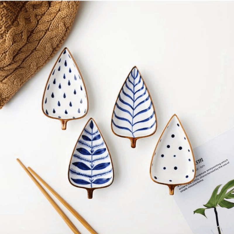 BluePearl Hand Painted Ceramic Serving Platters (Set of 4 plates)