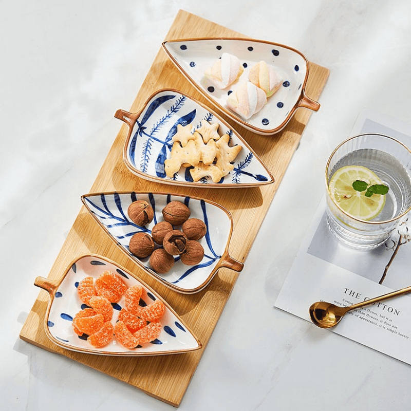 BluePearl Hand Painted Ceramic Serving Platters (Set of 4 plates)