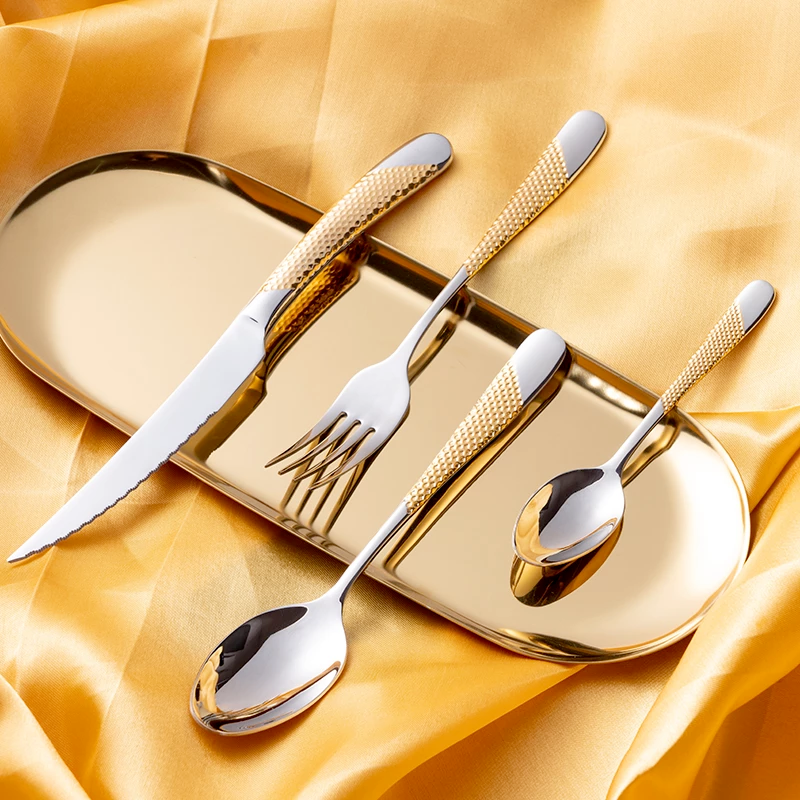 Royal Gold/Silver Plated Flatware Set Gold Set of 4 (16pcs.)
