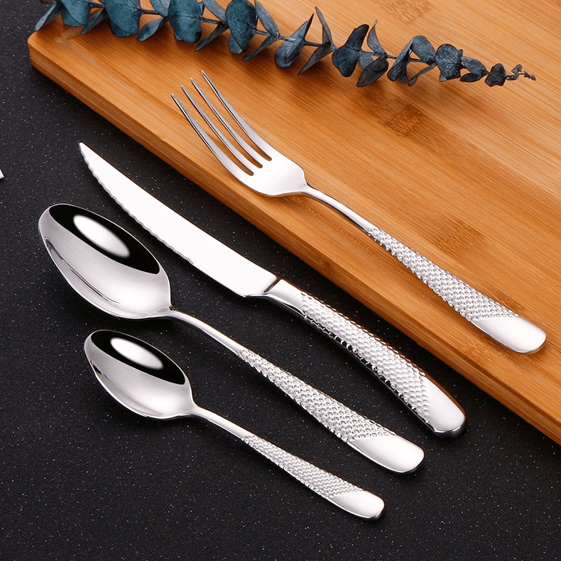 Royal Gold/Silver Plated Flatware Set Silver Set of 6 (24pcs.)