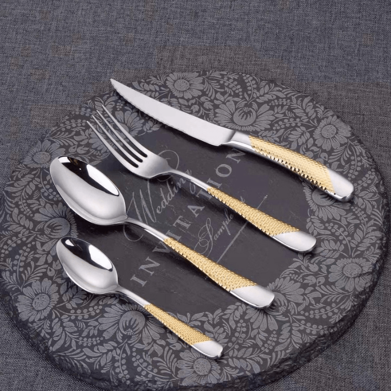 Royal Gold/Silver Plated Flatware Set