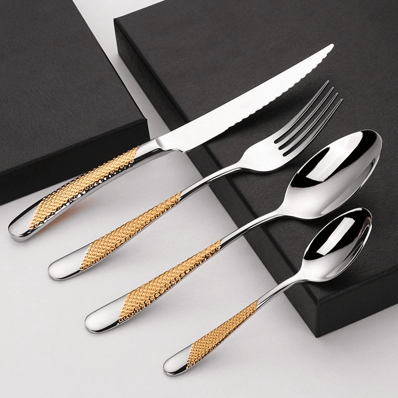 Royal Gold/Silver Plated Flatware Set