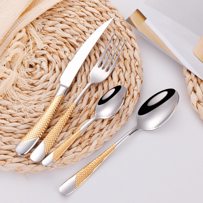 Royal Gold/Silver Plated Flatware Set
