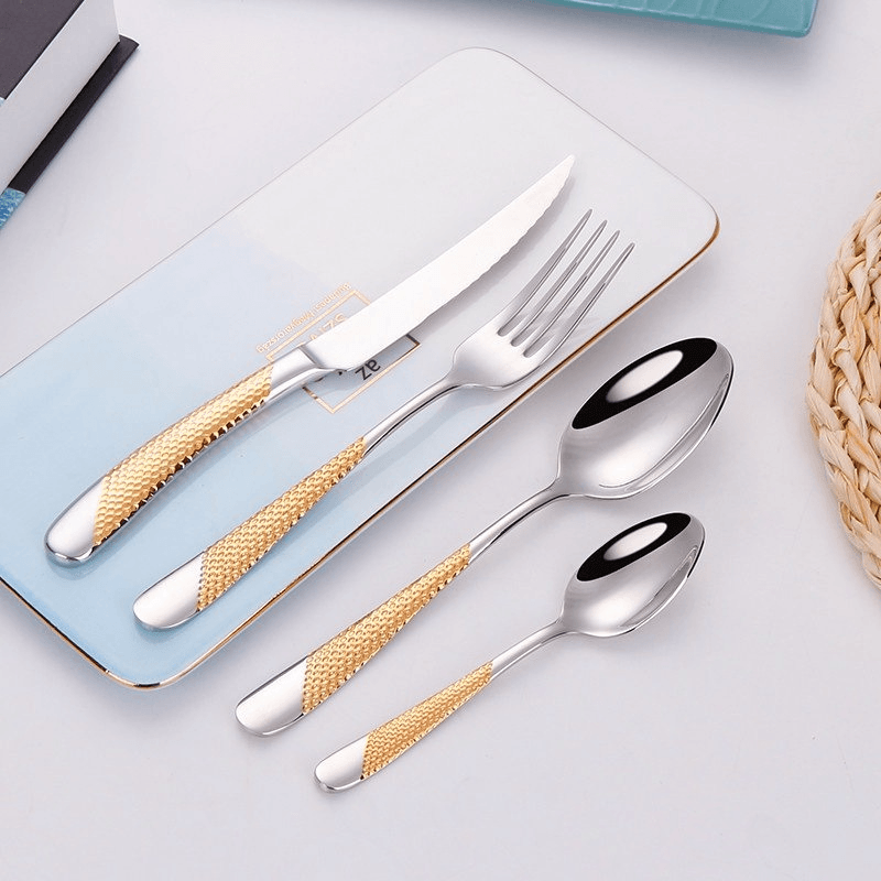 Royal Gold/Silver Plated Flatware Set