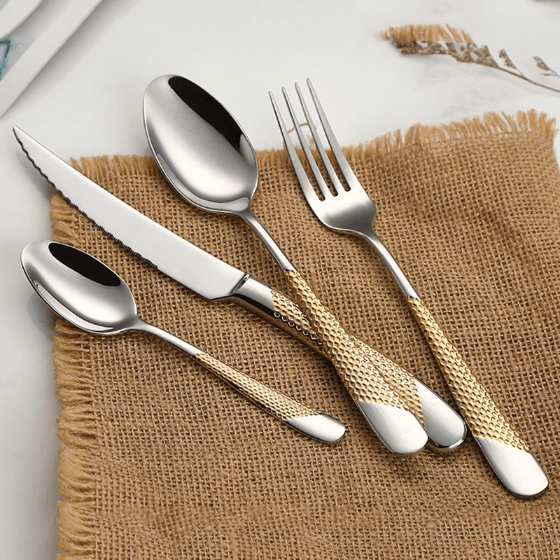 Royal Gold/Silver Plated Flatware Set