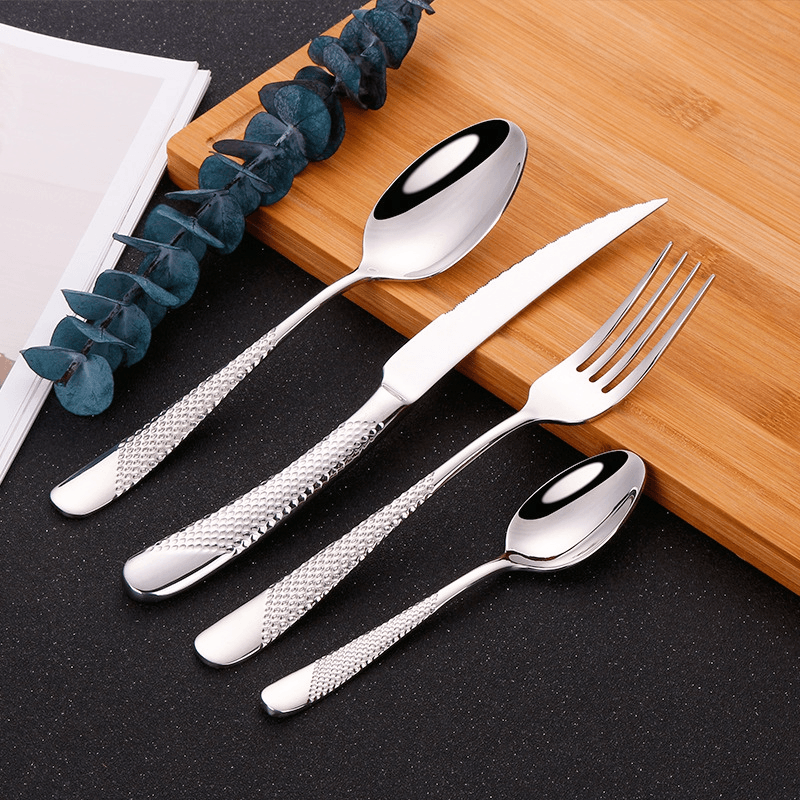 Royal Gold/Silver Plated Flatware Set Silver Set of 4 (16pcs.)