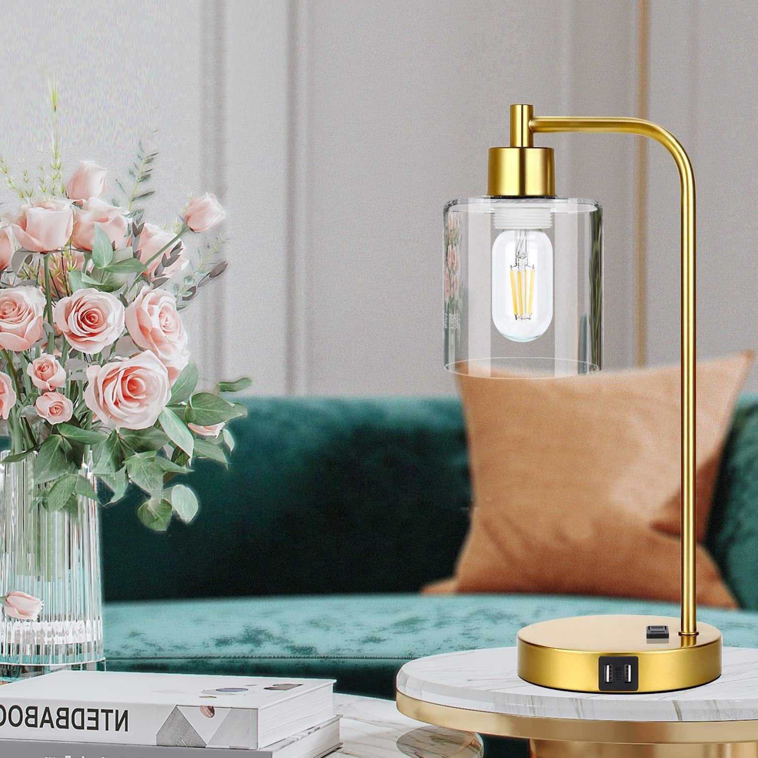 Orion's Glow™ Table Lamp with USB Charging Gold