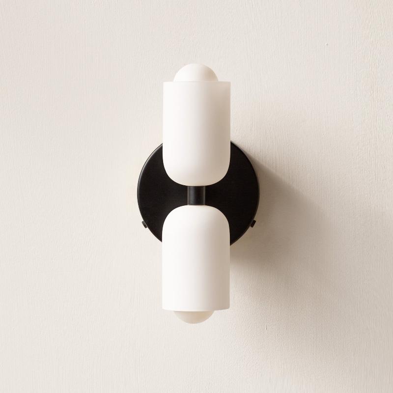 LuminaGlow™ Acrylic Wall Light Black 12x23 cm