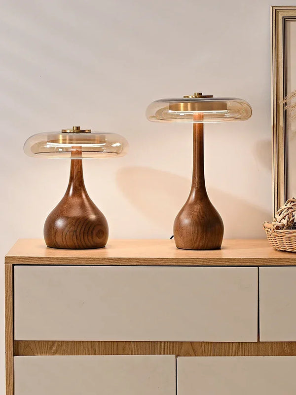 Vintage Charm Wooden Table Lamp