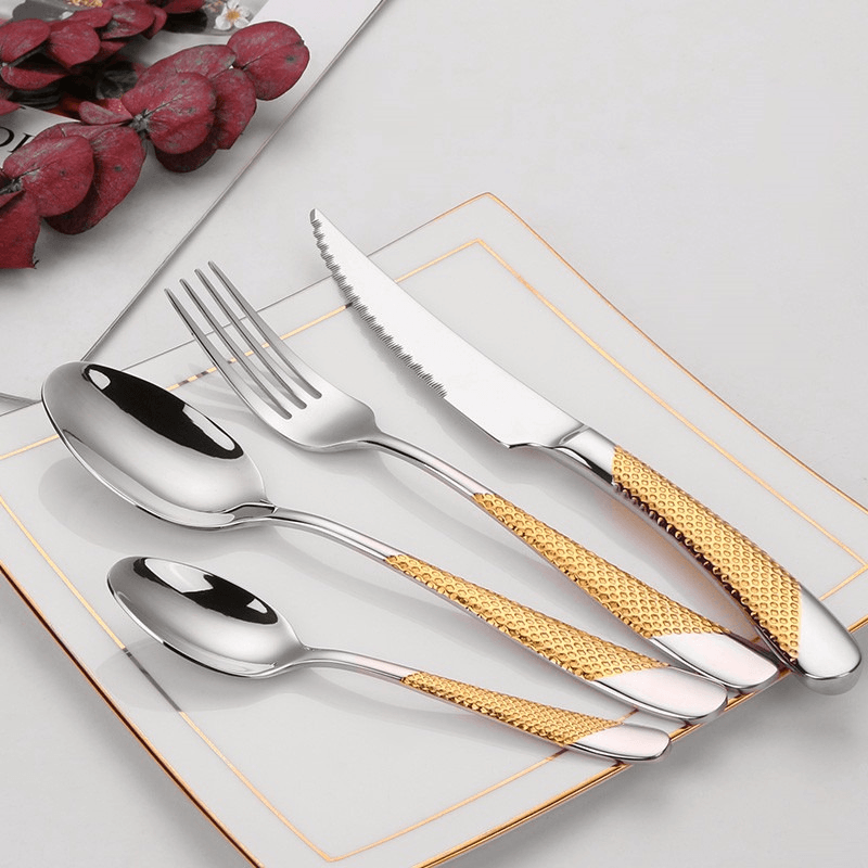 Royal Gold/Silver Plated Flatware Set - Indri Zest