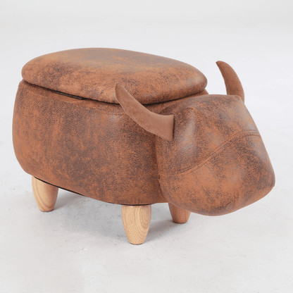 VelvetCow™ Animal Print Ottoman storage footstool - Indri Zest